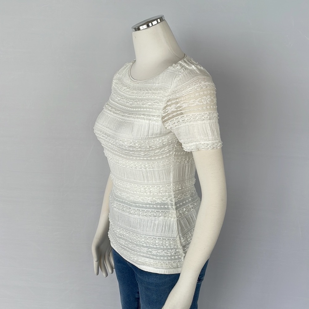 WHBM Lace Top Stretchy Ecru XX Small - Picture 7 of 15